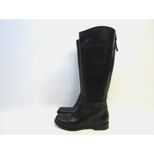 NINE WEST Vintage America Womens 8 M Black Leather Zip Fashion Knee High Boots